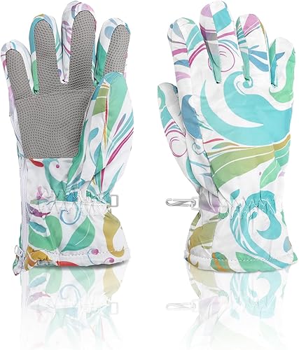 YooxArmor Kinder Skihandschuhe, wasserdichte Winter Schnee Handschuhe für 4-8 Jungen Mädchen, Kaltes Wetter Warme Snowboard Handschuhe für Skifahren Radfahren - Feixum