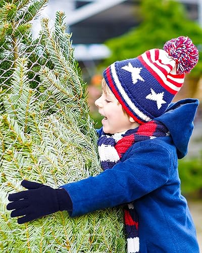 Geyoga 3 Paar Kinder Vlies Handschuhe Vollfinger Fäustlinge für Jungen Mädchen - Feixum