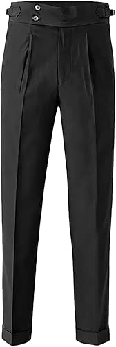 Business Hose Herren Anzughose mit Hohem Bund Geradem Bein Freizeithose Einfarbige Elegante Hose Anzug Hosen Fashion Gerade Chino Hose Stretch Glatt Bügelfreie Hose Lässig Männer Stoffhose - Feixum