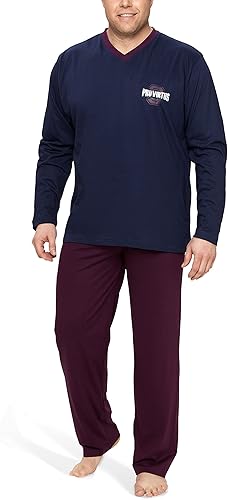 Moonline - Schlafanzug Herren lang übergroß aus Baumwolle - Feixum